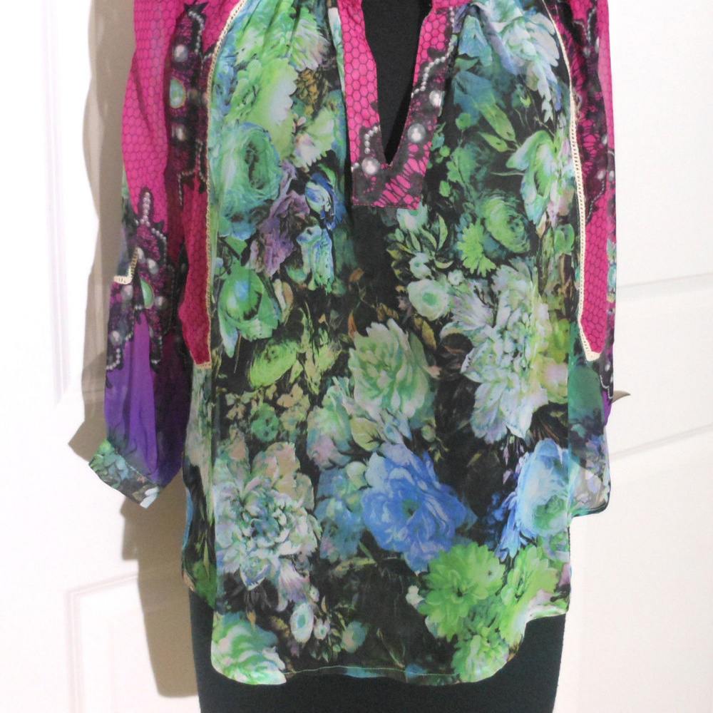 ANTHROPOLOGIE Femina Peasant Blouse XS/S P NWT TOP - Picture 3 of 7
